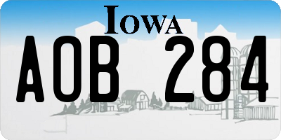 IA license plate AOB284