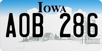 IA license plate AOB286