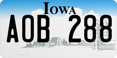 IA license plate AOB288