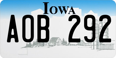 IA license plate AOB292