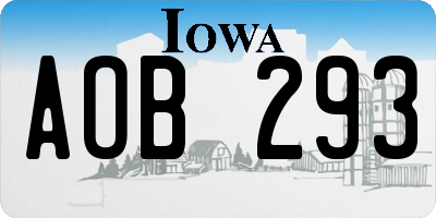 IA license plate AOB293
