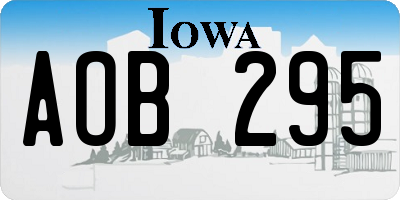 IA license plate AOB295
