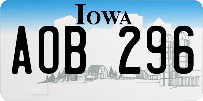 IA license plate AOB296
