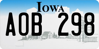 IA license plate AOB298