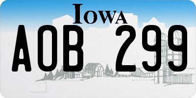 IA license plate AOB299