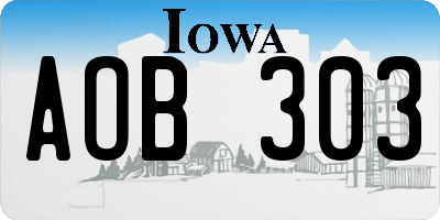 IA license plate AOB303
