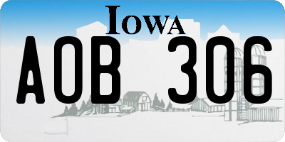 IA license plate AOB306
