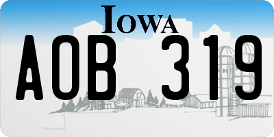 IA license plate AOB319