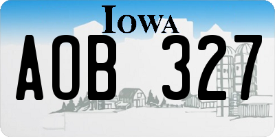 IA license plate AOB327