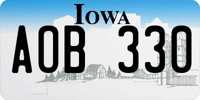 IA license plate AOB330