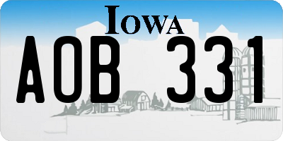 IA license plate AOB331