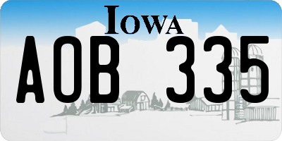 IA license plate AOB335