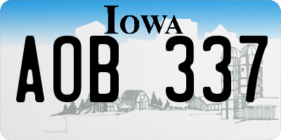IA license plate AOB337