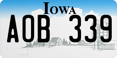 IA license plate AOB339