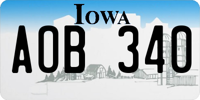 IA license plate AOB340