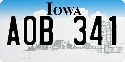 IA license plate AOB341