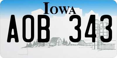 IA license plate AOB343