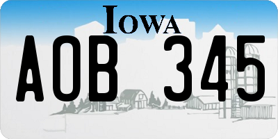 IA license plate AOB345