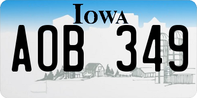 IA license plate AOB349
