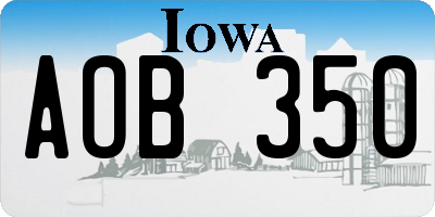 IA license plate AOB350