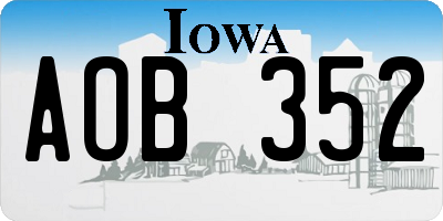 IA license plate AOB352