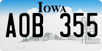 IA license plate AOB355