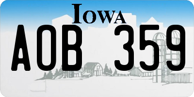 IA license plate AOB359