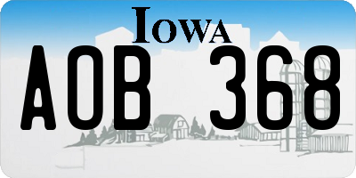IA license plate AOB368