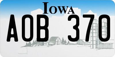 IA license plate AOB370