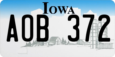 IA license plate AOB372