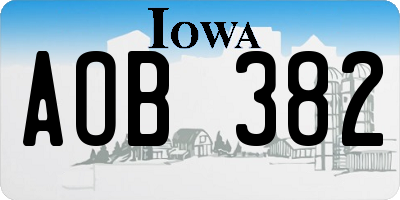 IA license plate AOB382