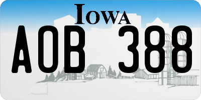 IA license plate AOB388
