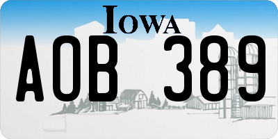 IA license plate AOB389