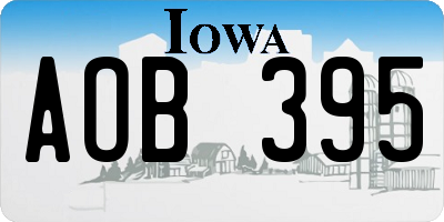 IA license plate AOB395
