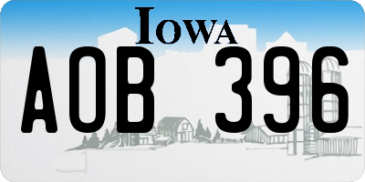 IA license plate AOB396