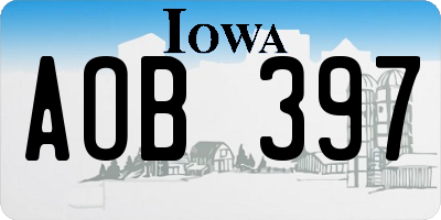 IA license plate AOB397