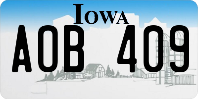 IA license plate AOB409