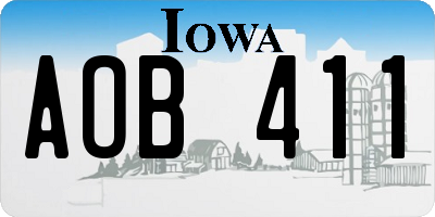 IA license plate AOB411