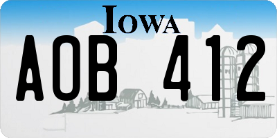 IA license plate AOB412
