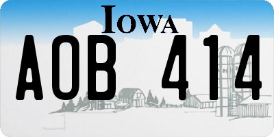 IA license plate AOB414