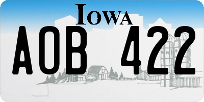 IA license plate AOB422
