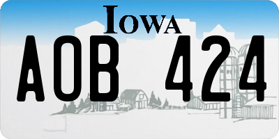 IA license plate AOB424