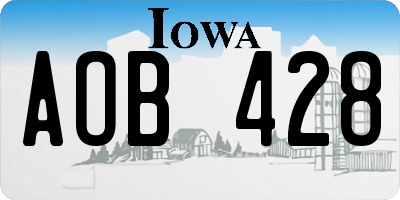 IA license plate AOB428
