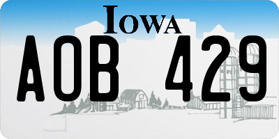 IA license plate AOB429