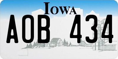 IA license plate AOB434