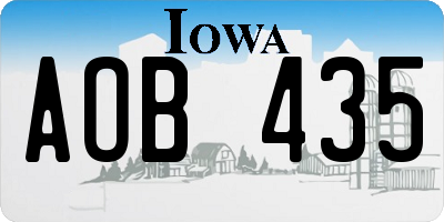 IA license plate AOB435