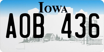 IA license plate AOB436