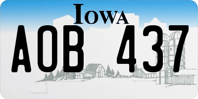 IA license plate AOB437