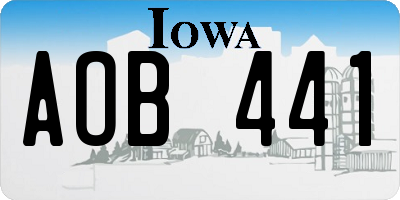 IA license plate AOB441