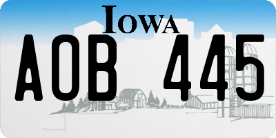 IA license plate AOB445